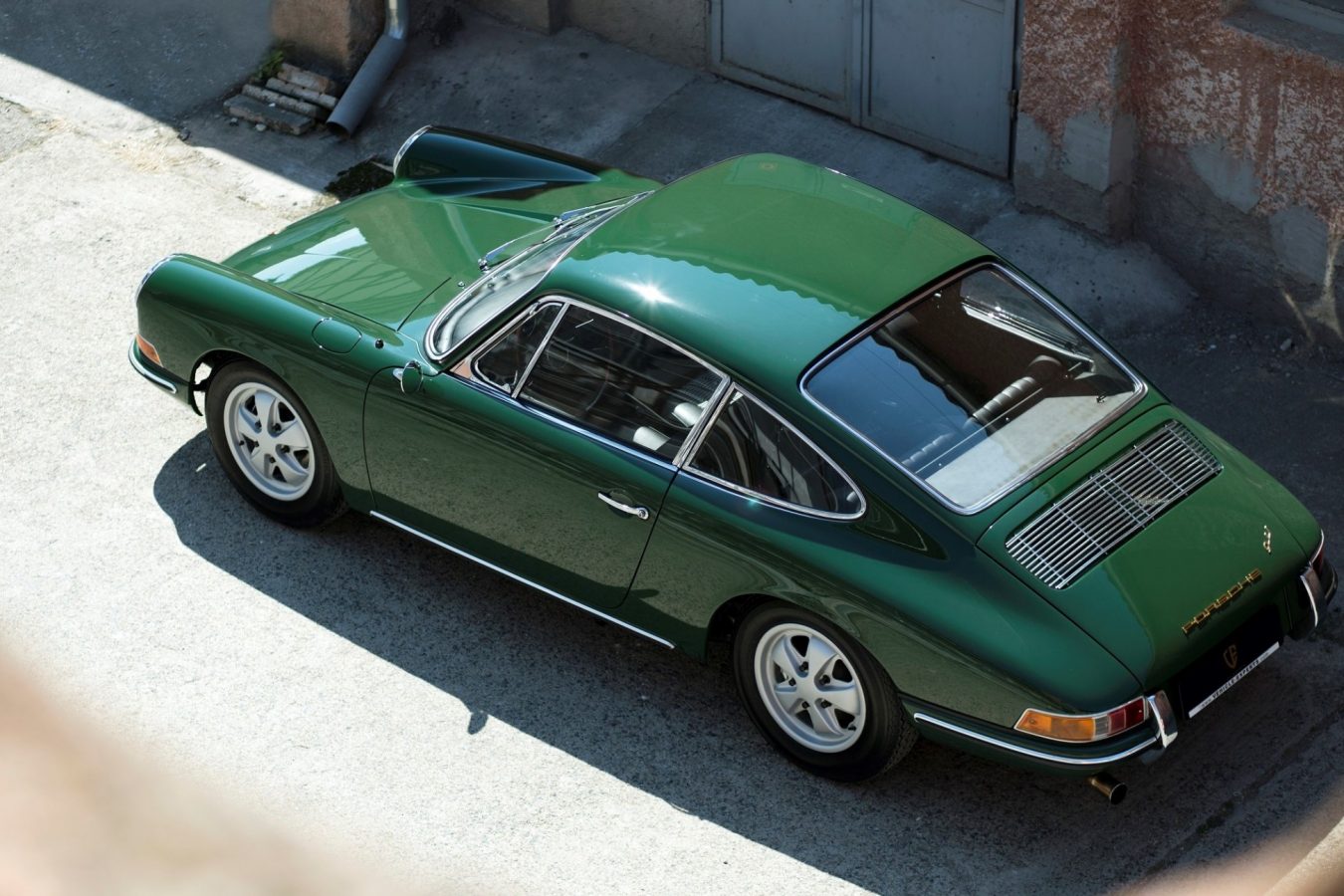 Porsche 911 SWB in Grün von oben